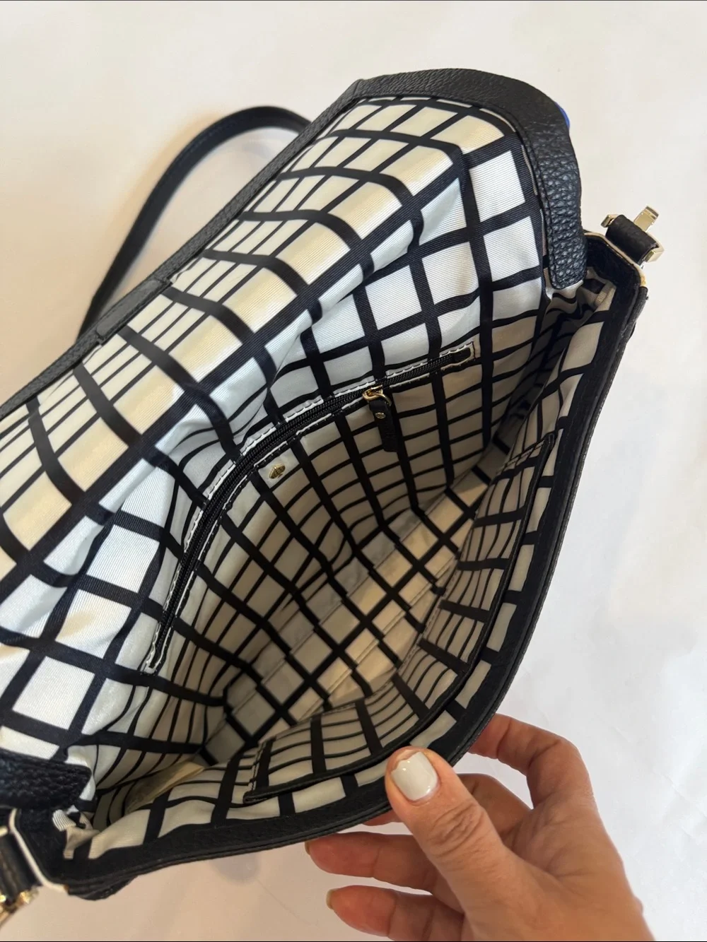 kate spade Blue and Black Leather Colorblock Crossbody Bag - Picture 3 of 8